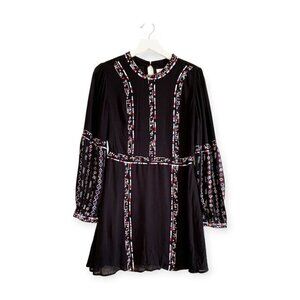 Rahi Cali Black Embroidered Mini Dress,  size M
